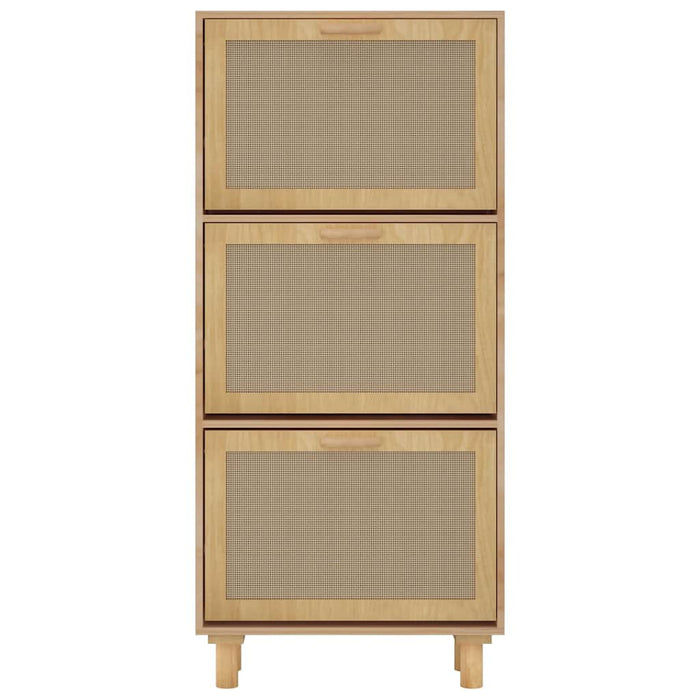 Pantofar, maro, 52x25x115 cm, lemn prelucrat și ratan natural WALTI