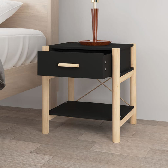 Noptiere, 2 buc., negru, 42x38x45 cm, lemn compozit - WALTI WALTI