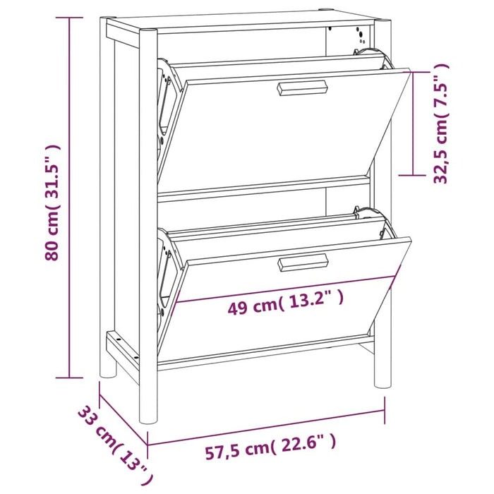 Pantofar, 57,5x33x80 cm, lemn prelucrat - WALTI WALTI