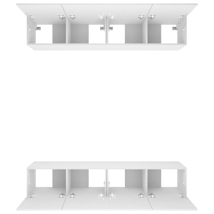 Comode TV, 4 buc., alb, 80x30x30 cm, lemn prelucrat - WALTI WALTI