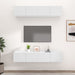 Comode TV, 4 buc., alb, 80x30x30 cm, lemn prelucrat - WALTI WALTI