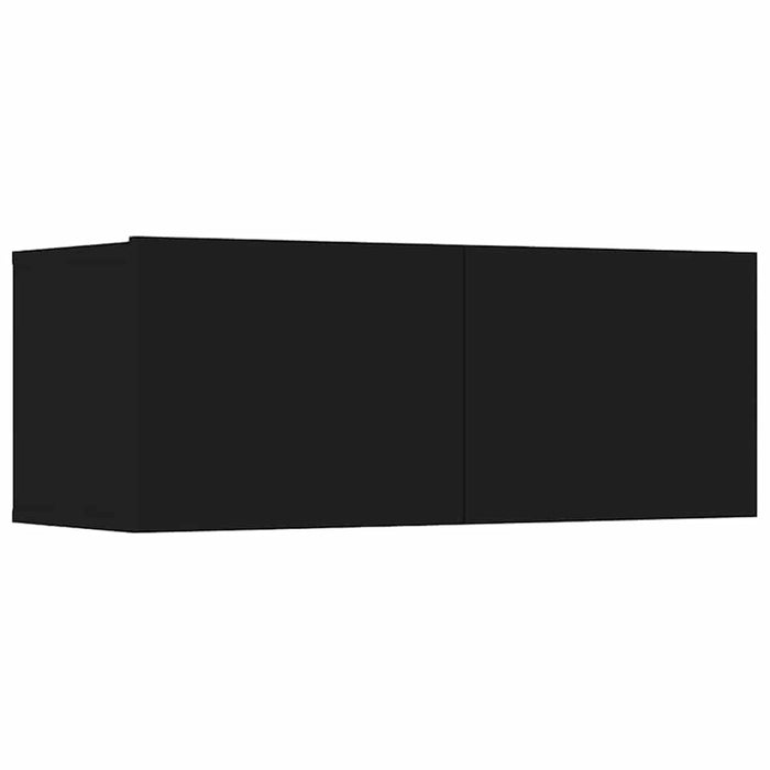 Comode TV, 4 buc., negru, 80x30x30 cm, lemn compozit WALTI