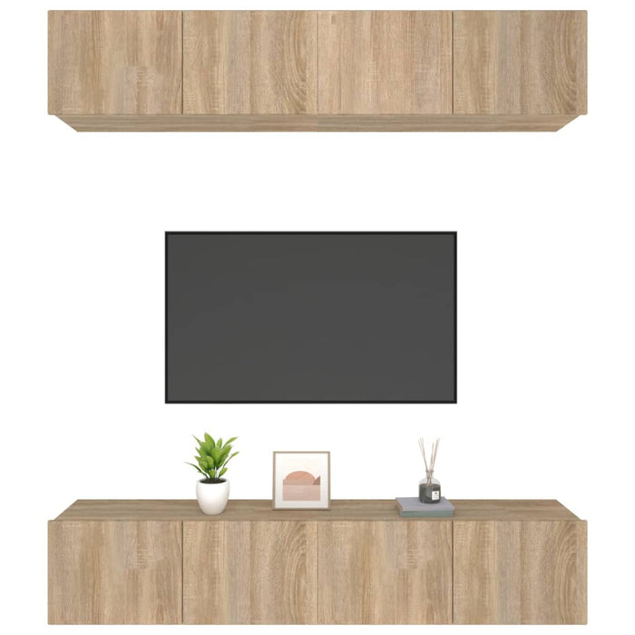 Comode TV, 4 buc., stejar sonoma, 80x30x30 cm, lemn prelucrat - WALTI WALTI
