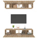 Comode TV, 4 buc., stejar sonoma, 80x30x30 cm, lemn prelucrat - WALTI WALTI
