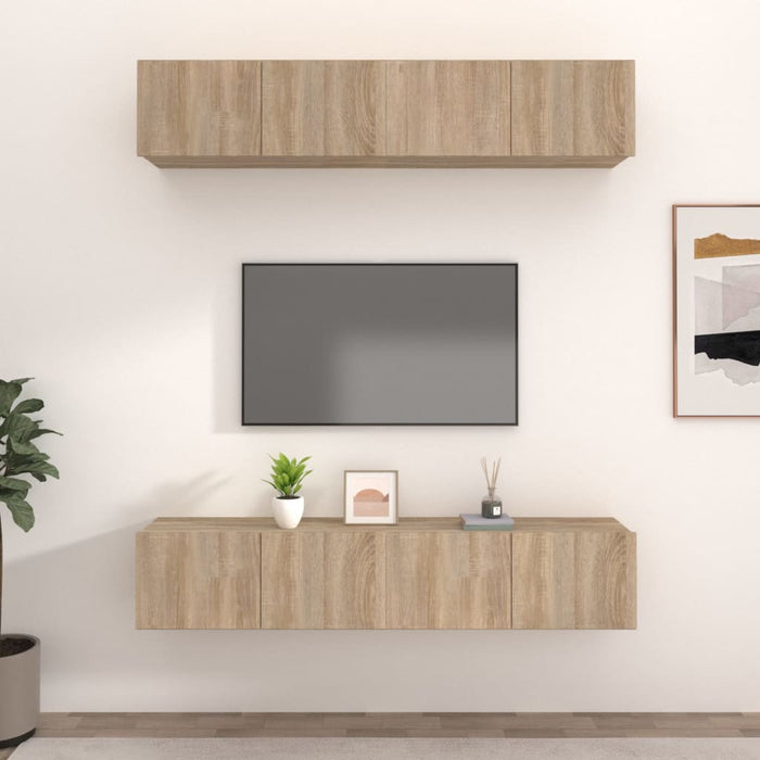 Comode TV, 4 buc., stejar sonoma, 80x30x30 cm, lemn prelucrat - WALTI WALTI
