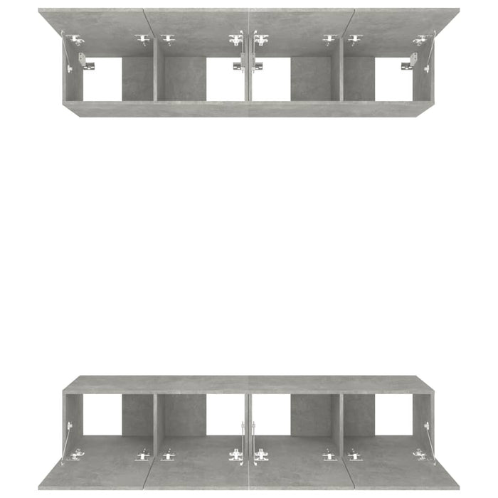 Comode TV, 4 buc., gri beton, 80x30x30 cm, lemn prelucrat - WALTI WALTI