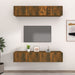 Comode TV, 4 buc., stejar afumat, 80x30x30 cm lemn prelucrat - WALTI WALTI