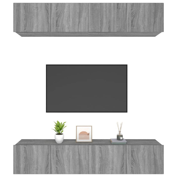 Comode TV, 4 buc., gri sonoma, 80x30x30 cm, lemn prelucrat - WALTI WALTI