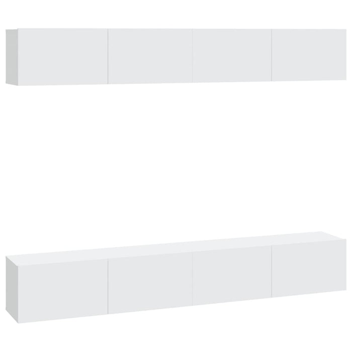 Dulapuri TV de perete, 4 buc, alb, 100x30x30 cm - WALTI WALTI