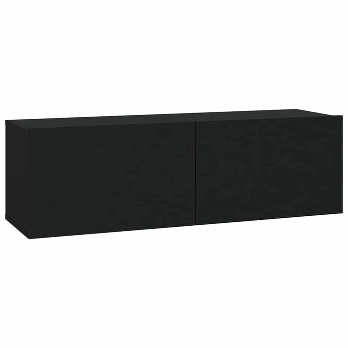 Dulapuri TV de perete, 4 buc., negru, 100x30x30 cm WALTI