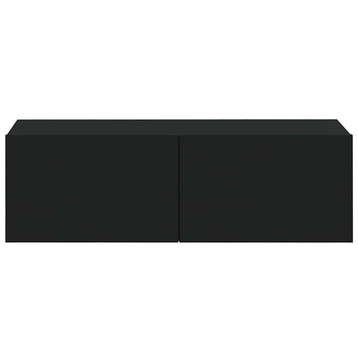 Dulapuri TV de perete, 4 buc., negru, 100x30x30 cm WALTI