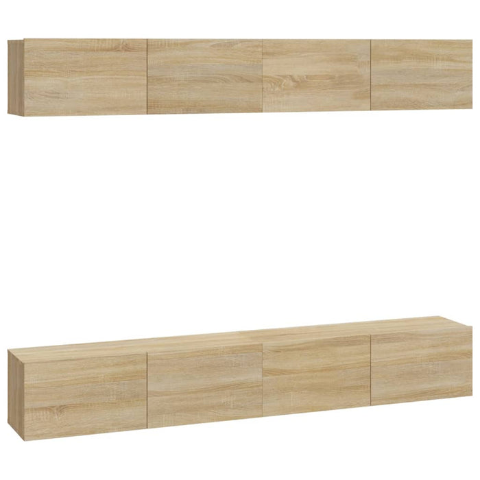 Dulapuri TV de perete, 4 buc, stejar sonoma, 100x30x30 cm - WALTI WALTI
