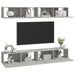 Dulapuri TV de perete, 4 buc, gri beton, 100x30x30 cm - WALTI WALTI