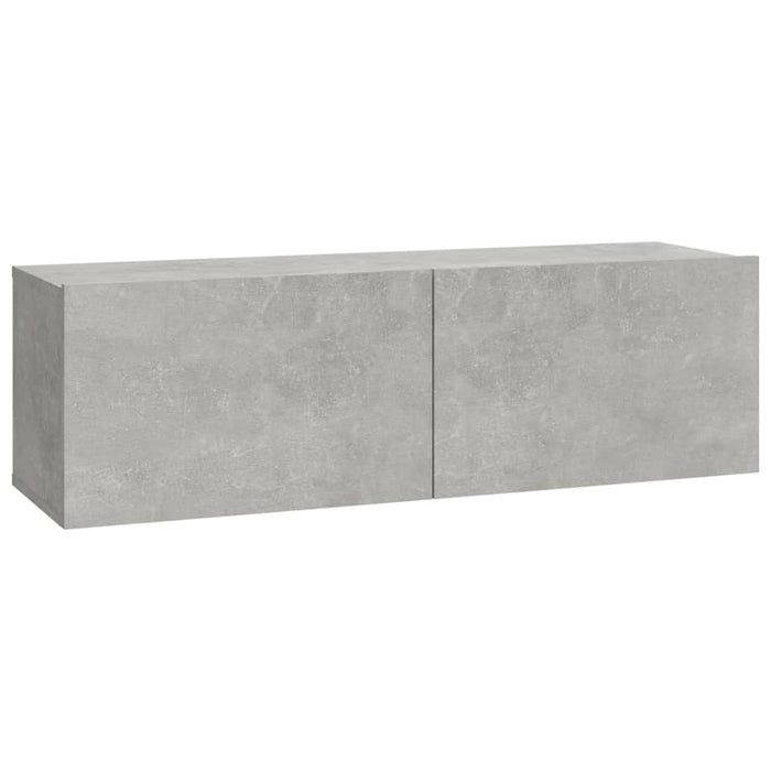 Dulapuri TV de perete, 4 buc, gri beton, 100x30x30 cm - WALTI WALTI
