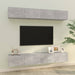 Dulapuri TV de perete, 4 buc, gri beton, 100x30x30 cm - WALTI WALTI