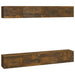Dulapuri TV de perete, 4 buc, stejar afumat, 100x30x30 cm - WALTI WALTI