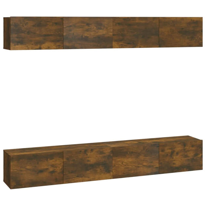 Dulapuri TV de perete, 4 buc, stejar afumat, 100x30x30 cm - WALTI WALTI