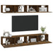 Dulapuri TV de perete, 4 buc, stejar afumat, 100x30x30 cm - WALTI WALTI