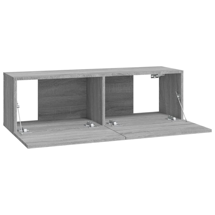 Dulapuri TV de perete, 4 buc, gri sonoma, 100x30x30 cm - WALTI WALTI