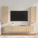 Set dulap TV, 4 piese, stejar sonoma, lemn prelucrat - WALTI WALTI