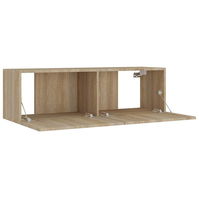 Set dulap TV, 4 piese, stejar sonoma, lemn prelucrat WALTI