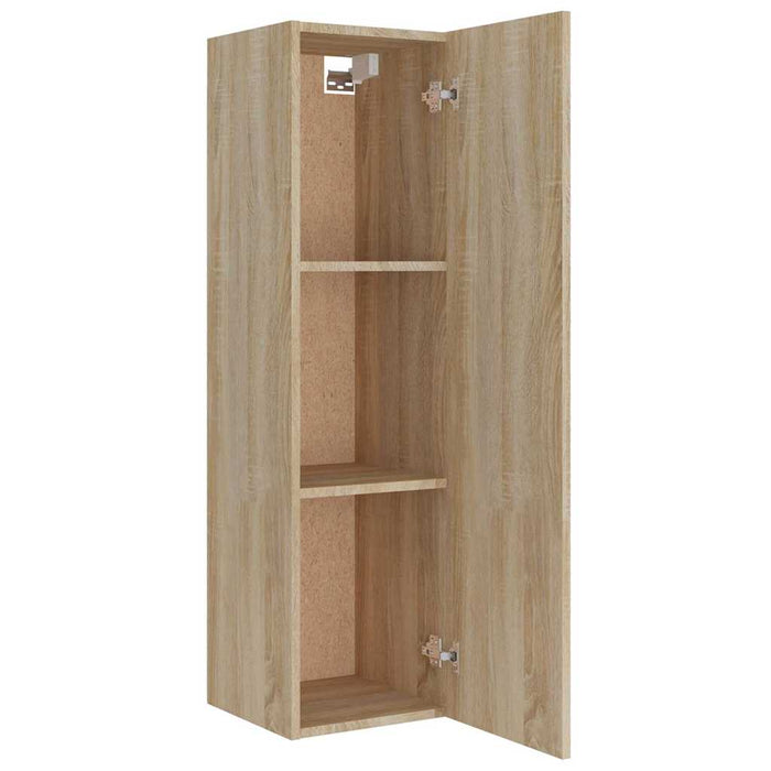 Set dulap TV, 4 piese, stejar sonoma, lemn prelucrat WALTI