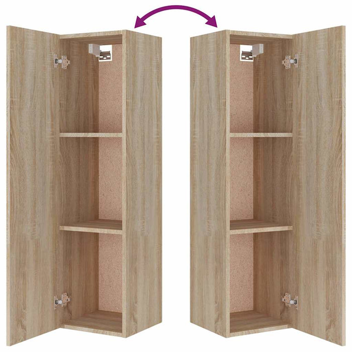 Set dulap TV, 4 piese, stejar sonoma, lemn prelucrat WALTI
