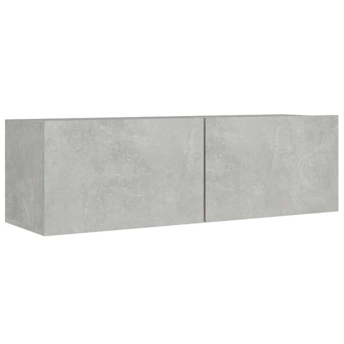 Set dulap TV, 4 piese, gri beton, lemn prelucrat WALTI