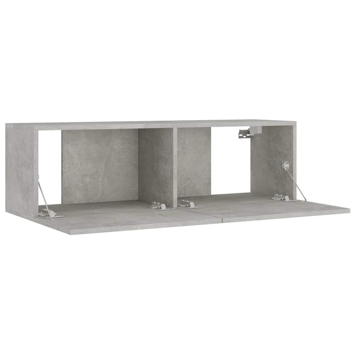 Set dulap TV, 4 piese, gri beton, lemn prelucrat WALTI