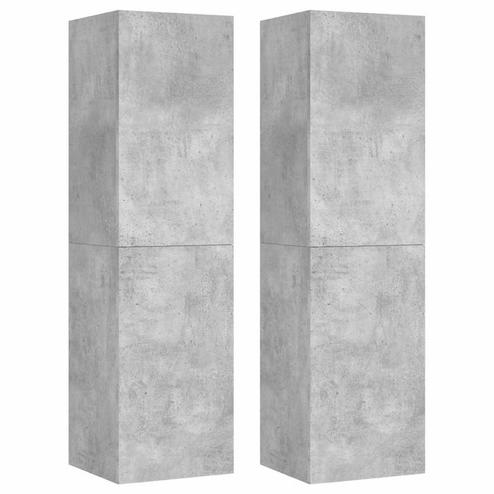 Set dulap TV, 4 piese, gri beton, lemn prelucrat WALTI