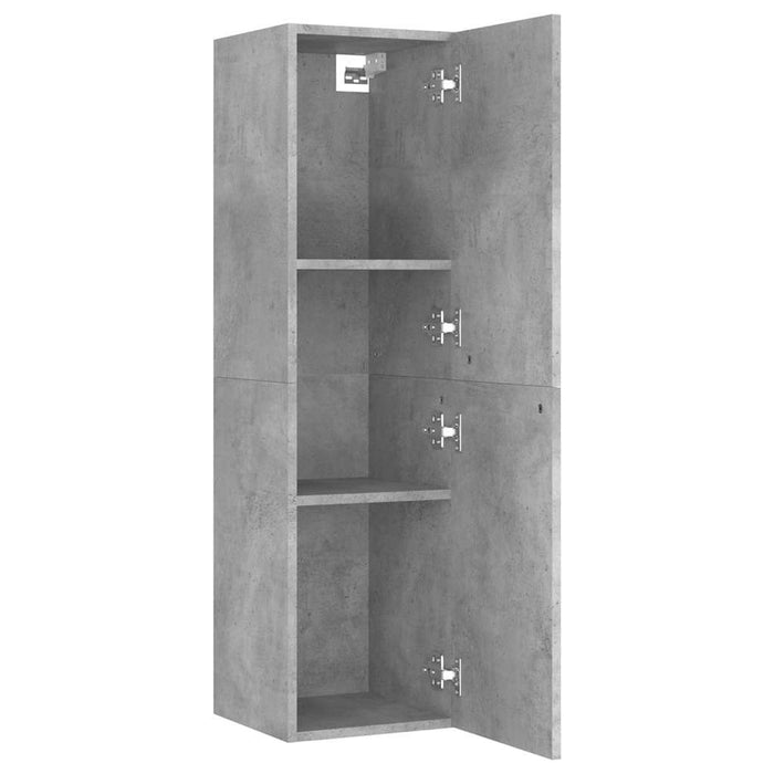 Set dulap TV, 4 piese, gri beton, lemn prelucrat WALTI