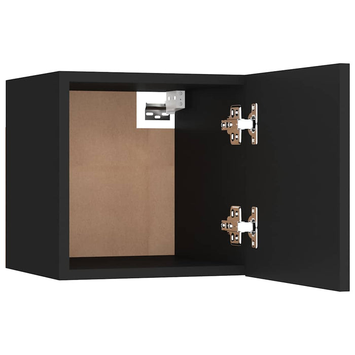 Set dulap TV, 8 piese, negru, lemn prelucrat WALTI