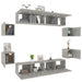 Set dulap TV, 8 piese, gri beton, lemn prelucrat - WALTI WALTI