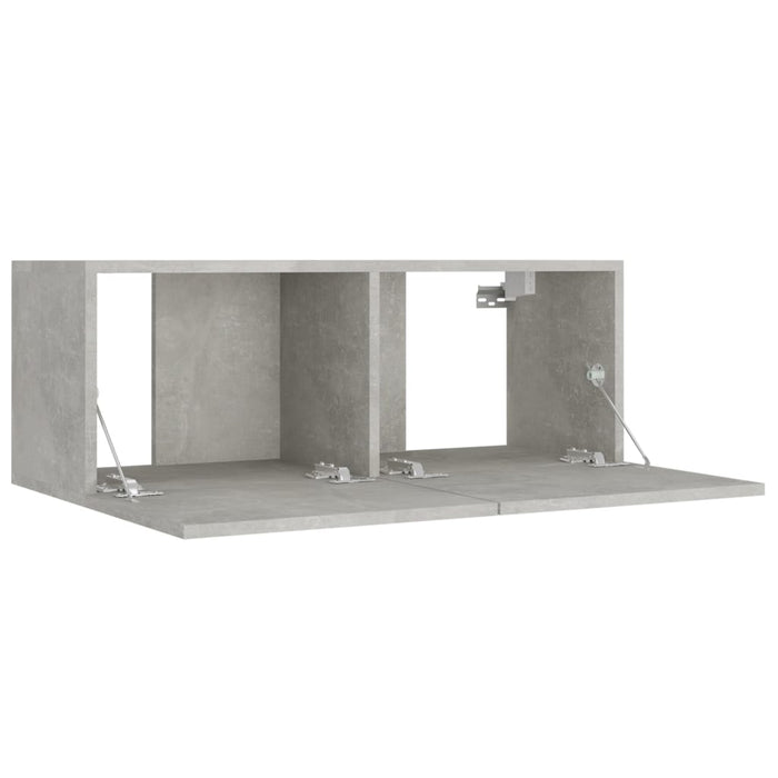 Set dulap TV, 8 piese, gri beton, lemn prelucrat - WALTI WALTI