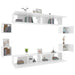 Set dulap TV, 8 piese, alb, lemn prelucrat - WALTI WALTI