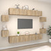 Set dulap TV, 8 piese, stejar sonoma, lemn prelucrat - WALTI WALTI