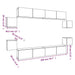 Set dulap TV, 8 piese, gri beton, lemn prelucrat - WALTI WALTI