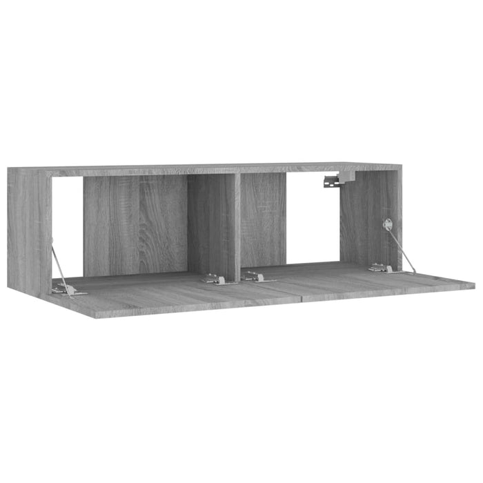 Set dulap TV, 8 piese, gri sonoma, lemn prelucrat WALTI