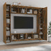 Set dulap TV, 8 piese, stejar fumuriu, lemn prelucrat - WALTI WALTI