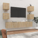 Set dulap TV, 6 piese, stejar sonoma, lemn prelucrat - WALTI WALTI