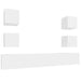 Set dulap TV, 6 piese, alb, lemn prelucrat - WALTI WALTI