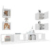 Set dulap TV, 6 piese, alb, lemn prelucrat - WALTI WALTI