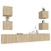 Set dulap TV, 6 piese, stejar sonoma, lemn prelucrat - WALTI WALTI
