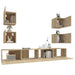 Set dulap TV, 6 piese, stejar sonoma, lemn prelucrat - WALTI WALTI