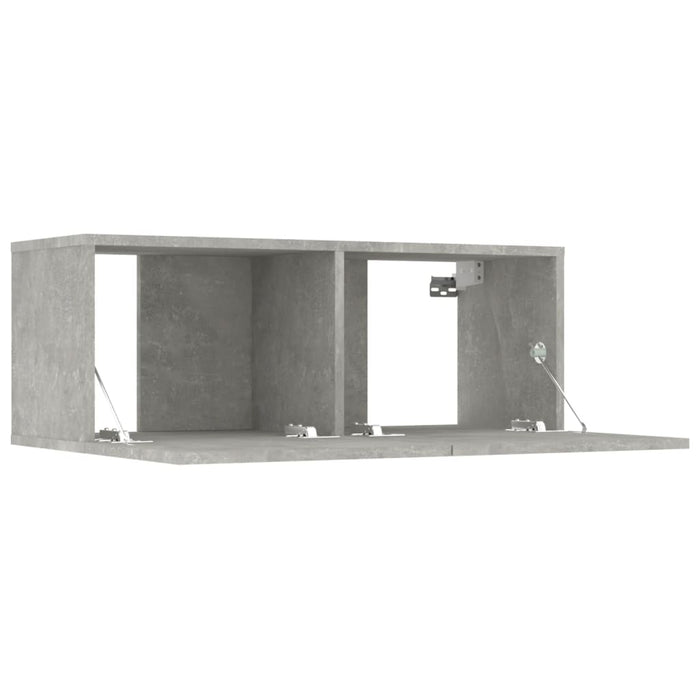 Set dulap TV, 8 piese, gri beton, lemn prelucrat WALTI