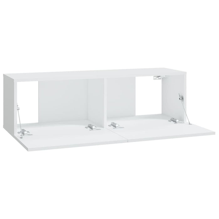 Set dulap TV, 8 piese, alb, lemn prelucrat WALTI