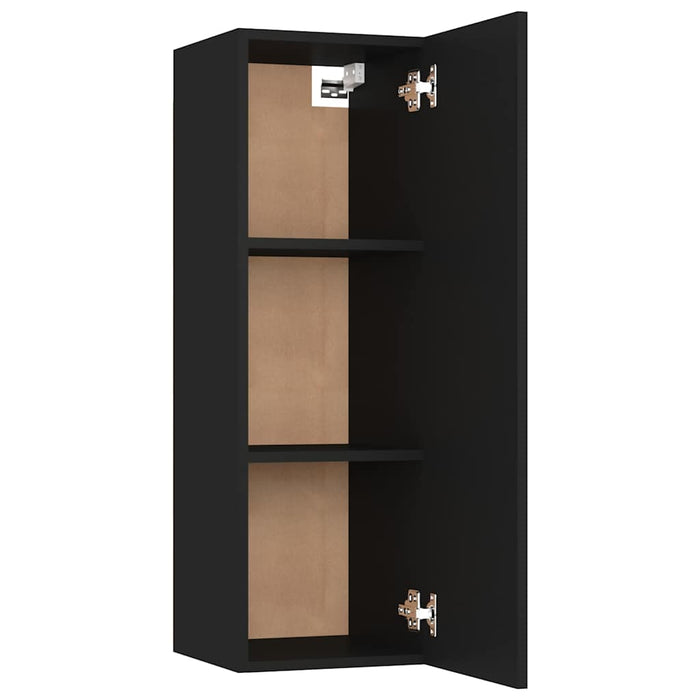 Set dulap TV, 8 piese, negru, lemn prelucrat WALTI