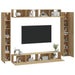 Set dulap TV, 8 piese, stejar sonoma, lemn prelucrat - WALTI WALTI