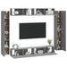 Set dulap TV, 8 piese, gri sonoma, lemn prelucrat - WALTI WALTI