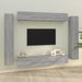 Set dulap TV, 8 piese, gri sonoma, lemn prelucrat - WALTI WALTI